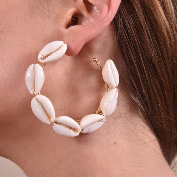Shell Hoop Earrings - Image 2