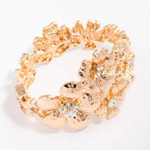 Gold Large Floral Bracelet