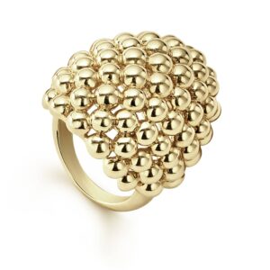 Caviar Gold Dome Ring