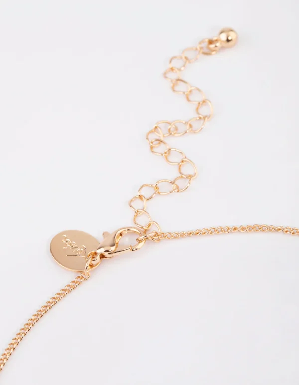 Gold Twisted Circle Necklace - Image 2