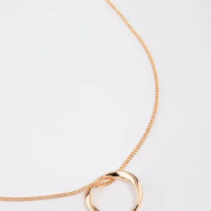 Gold Twisted Circle Necklace
