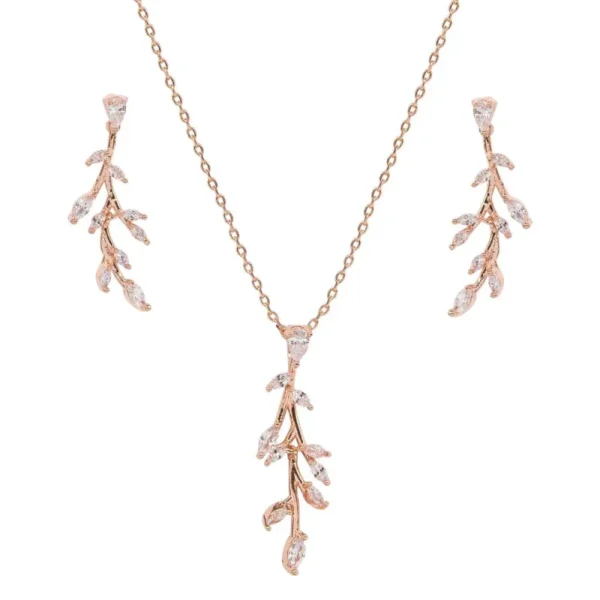 Rose Gold Vine Crystal Earring - Image 2