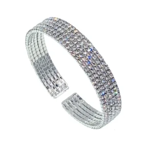 Serena Icy Rhinestone Crystal Open Wrist Cuff Bracelet